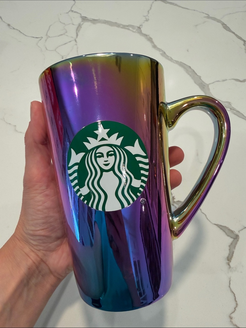 Starbucks 16 oz oil rainbow glaze mug coffee cup